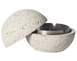 Creatieve Waterdichte Prullenbak, Mini Bloempot en Organisator - Beton en Roestvrij Staal - 12,5cm