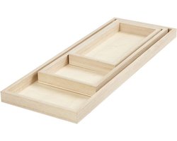 Creativ Company Dienbladen Lengte 20+30+40 cm Breedte 10+12+15 cm 3 stuks per Verpakking