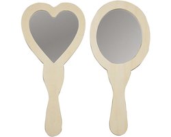 Creativ Company Houten Handspiegels 23 cm 2 stuks