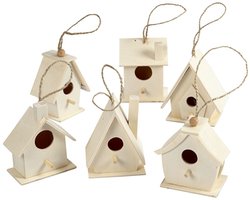 Creativ Company Houten Vogelhuisjes 6 stuks