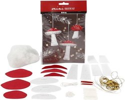 Creativ Company knutselset paddenstoelen hangers vilt 10 cm 3 stuks.