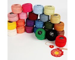 Creativ Company Mercerised Katoengaren - Set 24x20 gr - Multigekleurd