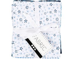 Creativ Company Patchwork Stof 45x55 cm Blauw 4 stuks