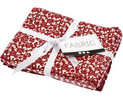 Creativ Company Patchwork Stof 45x55 cm Rood 4 stuks