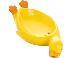 Creative Ceramic Soap Dish with Drain - Love The Duck Shape Soap Holder - Yellow