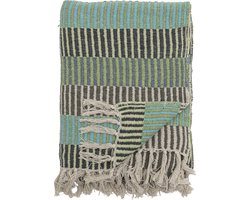 Creative Collection - Isnel Plaid - Gerecycled katoen - 130x160 cm - blauw