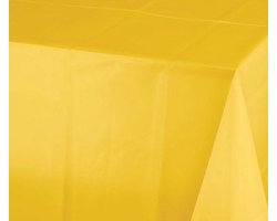 Creative Converting Tafelkleed - geel - 137 x 274 cm - papier - feestartikelen/decoratie