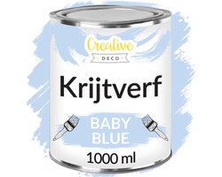 Creative Deco 1000 ml Blauw Krijt-Verf | Mat en Wasbaar | Perfect voor Renovatie, Decoratie en Decoupage van Meubels | Egen en Gradient Effect Mogelijk