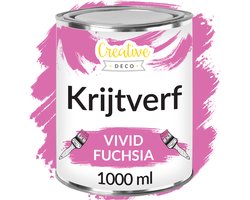 Creative Deco 1000 ml Fuchsia Roze Krijt-Verf | Mat en Wasbaar | Perfect voor Renovatie, Decoratie en Decoupage van Meubels | Egen en Gradient Effect Mogelijk