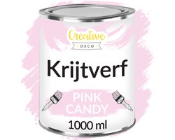 Creative Deco 1000 ml Krijtverf Roze | Mat en Wasbaar | Perfect voor Renovatie, Decoratie en Decoupage van Meubels