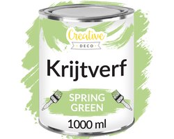 Creative Deco 1000 ml Lente Groen Krijt-Verf | Mat en Wasbaar | Perfect voor Renovatie, Decoratie en Decoupage van Meubels | Egen en Gradient Effect Mogelijk