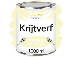 Creative Deco 1000 ml Vanillegeel Krijt-Verf | Mat en Wasbaar | Perfect voor Renovatie, Decoratie en Decoupage van Meubels | Egen en Gradient Effect Mogelijk