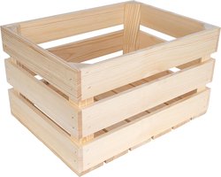 Creative Deco Houten krat decoratie fruitkisten | Natuurlijk | 40 x 30 x 23 cm | fruitkrat wijnkratten appelkrat | Ideaal voor cadeau houten kist boekenkast Speelgoedkist