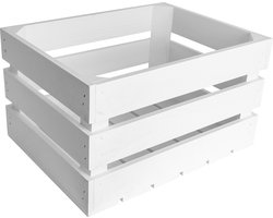 Creative Deco Houten krat decoratie fruitkisten | Wit | 40 x 30 x 23 cm | fruitkrat wijnkratten appelkrat | Ideaal voor cadeau houten kist boekenkast Speelgoedkist