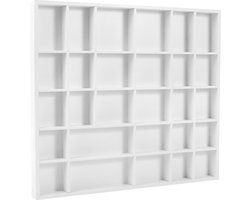 Creative Deco Kast Sieradendoos Box Wit | 28 Vakken | 44.5 x 40 x 3 cm | Houten | Decoupage en Decoratie