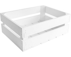 Creative Deco Natuurlijke Houten Kist Wit| 40 x 30 x 15 cm | Houten Mand Ideaal voor Opslag Cadeau Decoratie DIY voor Documenten Speelgoed Gereedschap