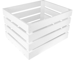 Creative Deco Natuurlijke Houten Kist Wit| 50 x 40 x 30 cm | Houten Mand Ideaal voor Opslag Cadeau Decoratie DIY Ambachten | voor Documenten Speelgoed Gereedschap