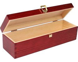Creative Deco Wijnkist Houten Kist | Rood | 35,1 x 11 x 10 cm | Perfect voor Decoupage, Cadeau, Decoratie