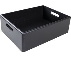 Creative Deco XL Houten Kist Doos Opberger Zwart – 40 x 30 x 14 cm – DIY Opbergdoos | Kerst, Kerstmis Cadeau