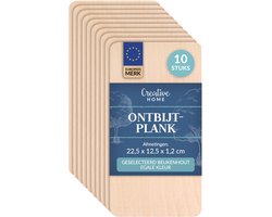 Creative Home 10 x Licht Houten Snijplank Geolied | 22,5x12,5x1,2 cm | Natuurlijk Beukenhout | Omkeerbaar | Ideaal voor Elk Huis en Keuken