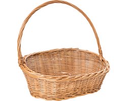 Creative Home Grote Ovale Rieten Mand met Handvat | 45x32x43cm | Picknickmand Planten Decoratie | Handgemaakt
