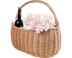 Creative Home Grote Rieten Mand met Handvat 45 x 26 x 41 cm (+/- 2 cm) Lichtgewicht | voor Picknick Planten Opberg Decoratie | Hand Geweven | Natuurlijk Bruin | Multi-Purpose Praktisch & Stevig