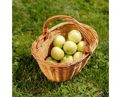 Creative Home Rieten Mand met Handvat | 32 x 24 x 29 cm Lichtgewicht Handgeweven | Cadeaumand Geschenkmand, Picknick