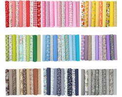 Creatorally 100 stuks Katoenen Stoffen - Vierkante Lapjes Stoffen - 10x10 cm - Naaien DIY - Bedding - quilt - patchwork - Pakket van 100 lapjes stof