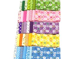 Creatorally 35 stuks Katoenen Stoffen - Vierkante Lapjes Stoffen - 6.5x110 cm - Naaien DIY - Bedding - quilt - patchwork - Pakket van 35 lapjes stof