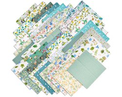 Creatorally 70 stuks Katoenen Stoffen - Vierkante Lapjes Stoffen - 25x25 cm - DIY Katoenen Stof Bloemenprint - Naaien DIY - Bedding - quilt - patchwork - Pakket van 70 lapjes stof A