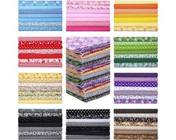 Creatorally 70 stuks Katoenen Stoffen - Vierkante Lapjes Stoffen - 25x25 cm - Naaien DIY - Bedding - quilt - patchwork - Pakket van 70 lapjes stof