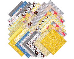Creatorally 70 stuks Katoenen Stoffen - Vierkante Lapjes Stoffen - 25x25 cm - Naaien DIY - Bedding - quilt - patchwork - Pakket van 70 lapjes stof - DIY Katoenen Stof Bloemenprint C