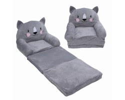 Creatorally Slaapbank - Logeerbed - Zetelbed - 2 in 1 Kinderbank - Cartoon Kat Ontwerp Stijl - Kindersofa - 3 Lagen - Fauteuil Slaapbank - KIDSOFA
