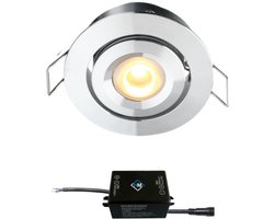 Cree LED inbouwspot Toledo in - 3W / rond / dimbaar / kantelbaar / 230V / IP44 / downlights / plafondspots / spotjes / inbouwspots / badkamer / woonkamer / keuken / spotlight / warmwit