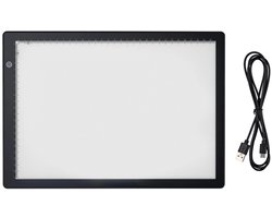Crelando A4 LED Lightpad - Dimbaar 3 standen - Diamond Painting, Tekenen, Tattoo ontwerpen