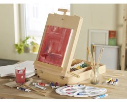 Crelando Koffer-tafelezel - In hoogte verstelbare schildersezel - 51-delig