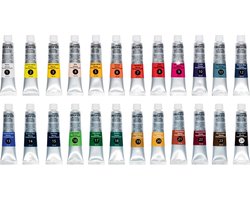 Crelando Olie Verf 24 Tubes x 18 ML - Uitstekende dekking - Knutselen