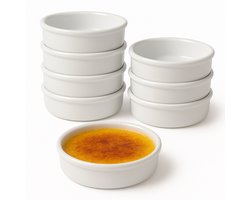 Crème-Brûlée Schaaltjes - Ook geschikt voor tapas – 8 stuks – Ø 12 cm – Wit Porselein