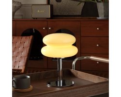 Crème paddenstoellamp - Mid-century moderne lamp voor nachtkastje - Dimbare retro bedlampen - Woondecoratie sfeerverlichting voor slaapkamer woonkamer