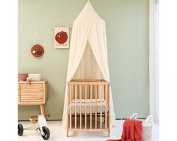 Crèmebeige Hemeltje voor Kinderkamer | Klamboe voor Wieg, Bed & Speelkamer | Hemel Sluier voor Babybed | Rond Hemelbed voor Baby