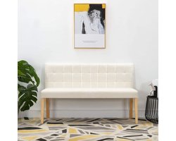 Crèmekleurige Fluwelen Bank 140 cm - Eettafelbanken voor Woonkamer en Hal