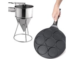 Crêpemaker - Pancake pan - Inclusief deegdispenser - Originele pannenkoeken Pan - Geschikt voor alle warmte bronnen