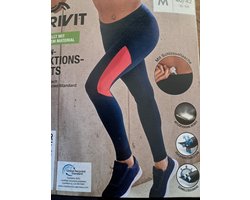 Crivit Dames Legging - Maat M 40/42 - Blauw/roze - Met Sleutelzakje