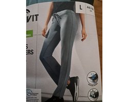 Crivit Dames Sportbroek - Maat L - Blauw/grijs