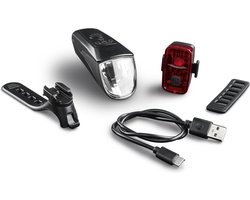 CRIVIT Fietslampenset voor en achterlamp - Spatwaterdicht - Ledlamp - Oplaadbaar