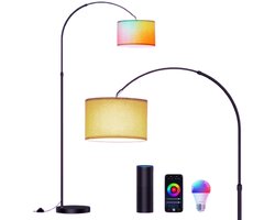 CRLYN® Booglampen Staand Voerlamp - Vloerlampen Woonkamer - Beige
