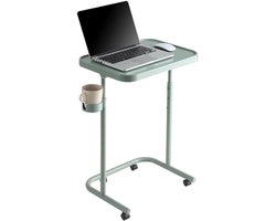CRLYN® Laptoptafel op Wielen - Bedtafeltje - Bijzettafel - Groen
