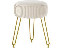CRLYN® Make up Stoel - Kaptafel Kruk - Visagie - Wit