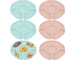 CRLYN® Serveerschaal met Vakjes - Serveerschaal - Tapasschaal - Roze en Groen