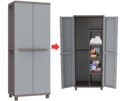 CRLYN® Tuinkast - Tuinkist - Tuinkasten voor Buiten - Tuinberging - Kunststof - Grijs